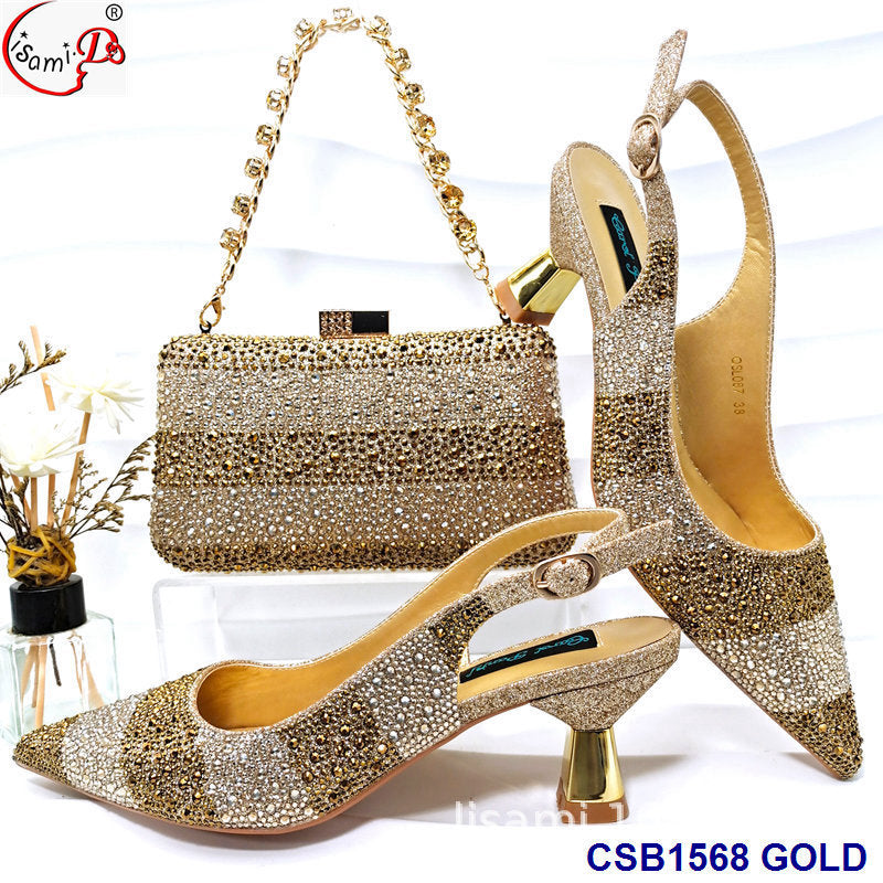 Sandales à talons hauts rayées et strass