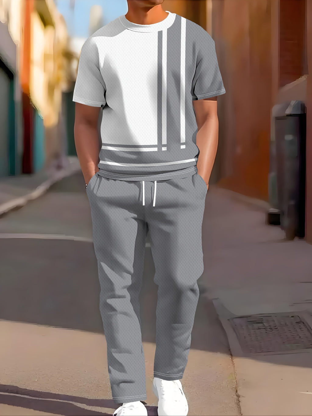 Ensemble deux pièces imprimé pour homme