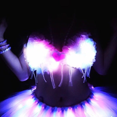 Jupe lumineuse LED, soutien-gorge tutu