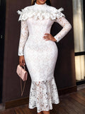 Robe de soirée moulante en dentelle
