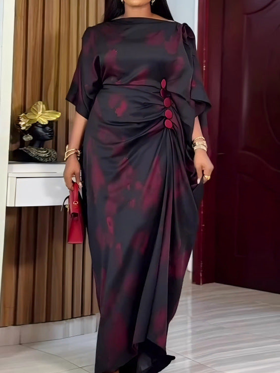Robe longue africaine à manches chauve-souris