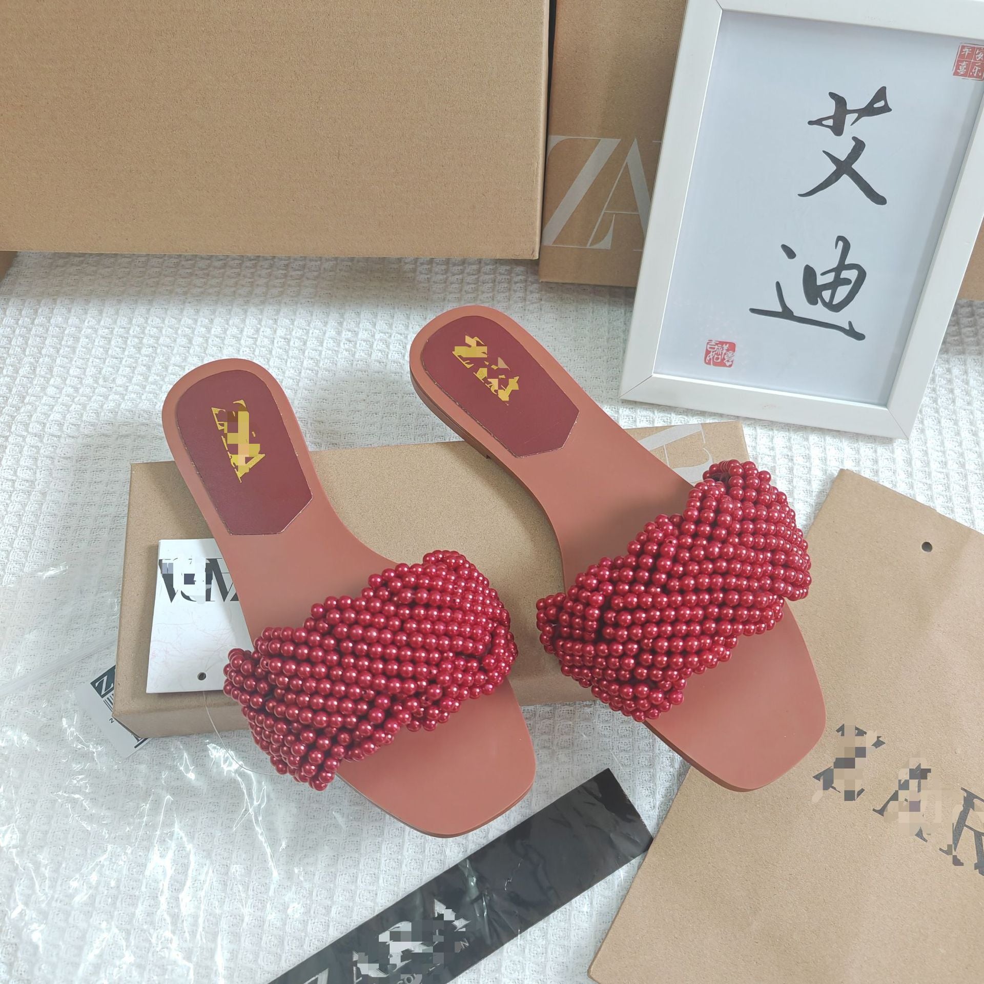 Sandales plates Za Original pour femmes