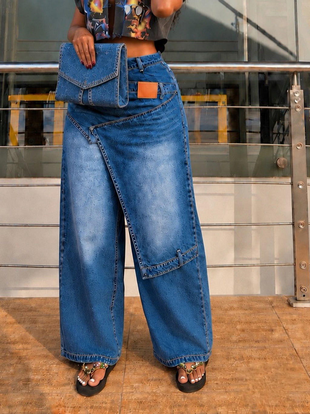 Pantalon en denim déstructuré