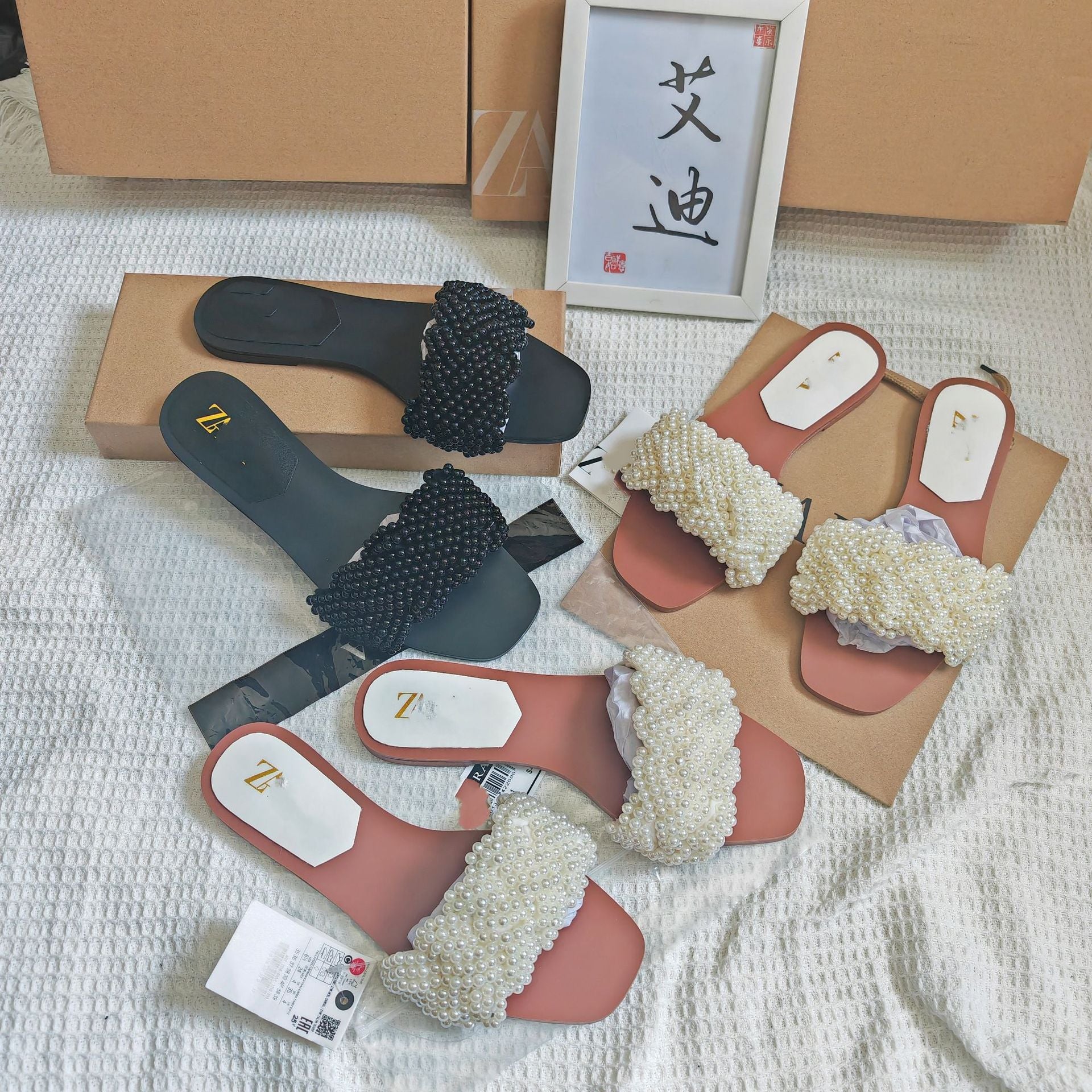 Sandales plates Za Original pour femmes