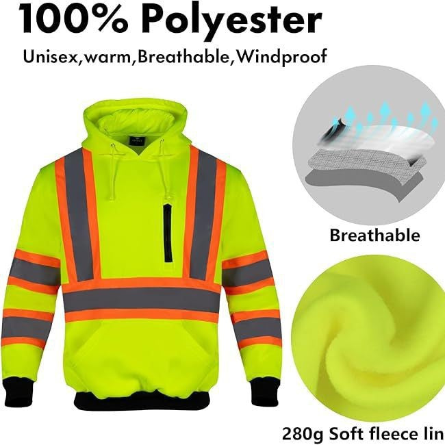 Sweat-shirt à capuche réfléchissant
