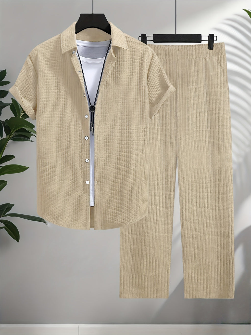 Ensemble chemise et pantalon jacquard