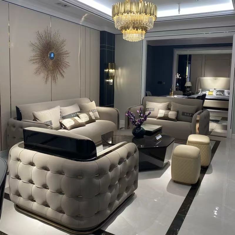 Canapé KTV de luxe léger à boucle