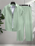 Ensemble chemise et pantalon jacquard