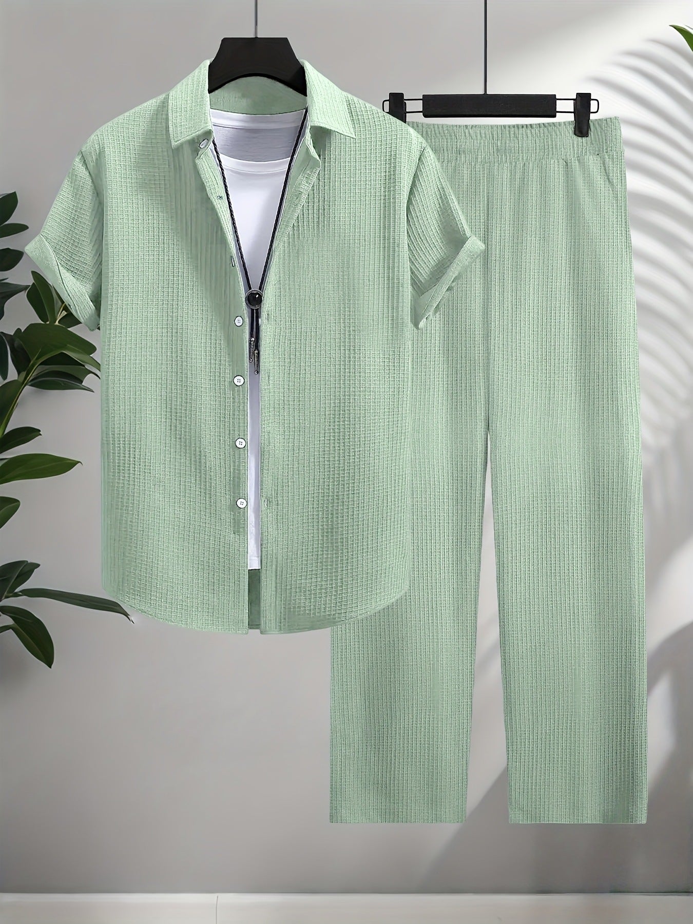 Ensemble chemise et pantalon jacquard