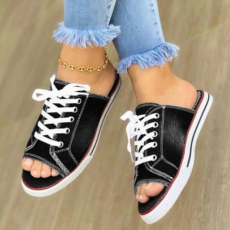 Sandales d'été en toile, style coréen