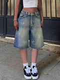 Short en jean à strass pour femme