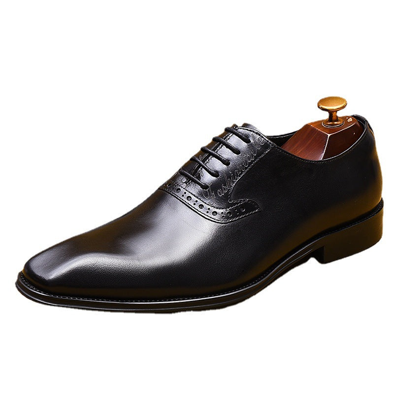Chaussures habillées pour homme, style Oxford pointu en cuir