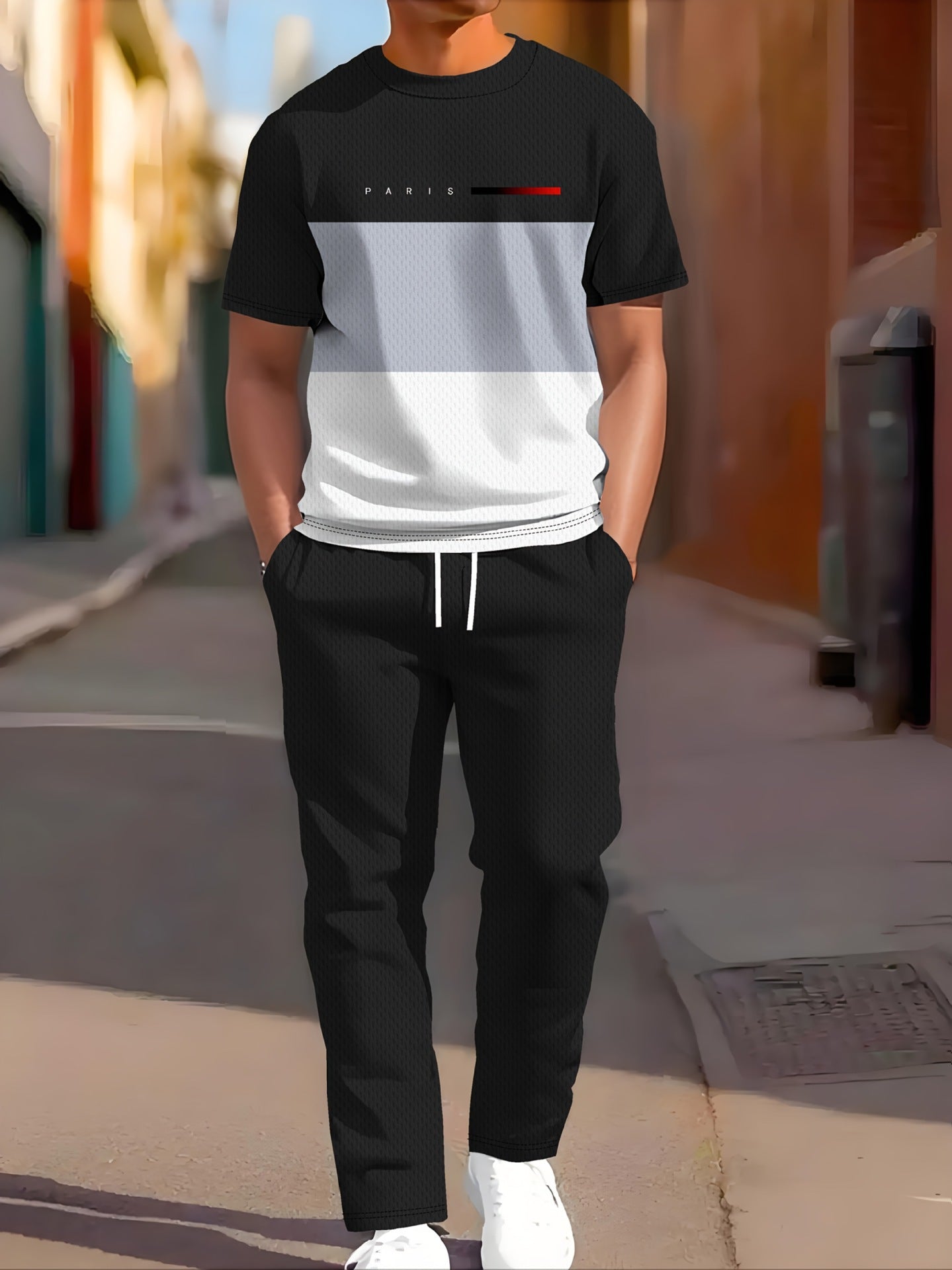 Ensemble deux pièces imprimé pour homme