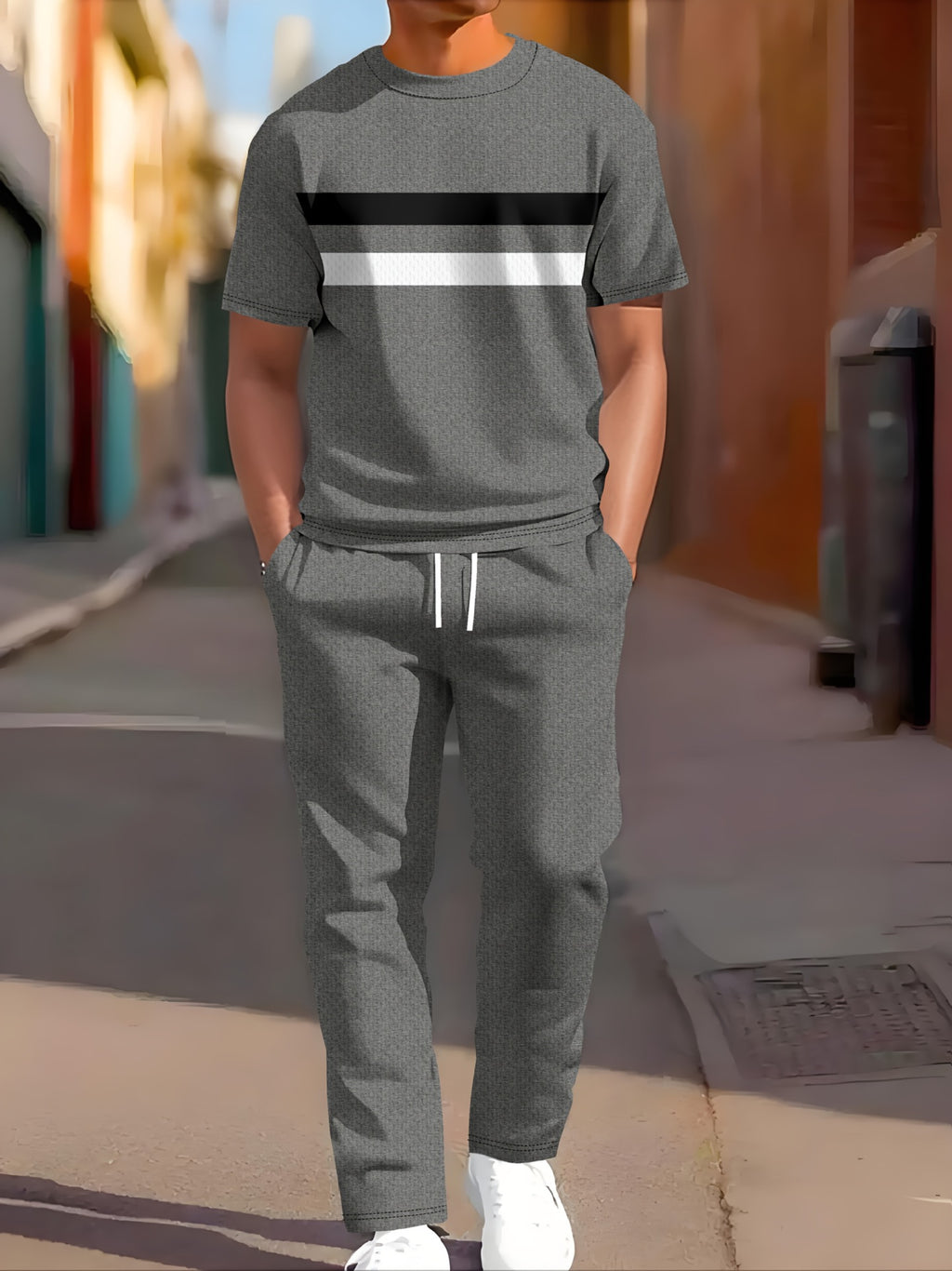 Ensemble deux pièces imprimé pour homme