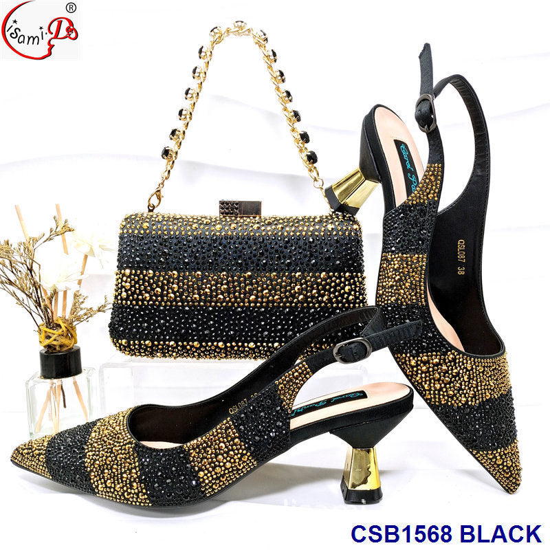 Sandales à talons hauts rayées et strass