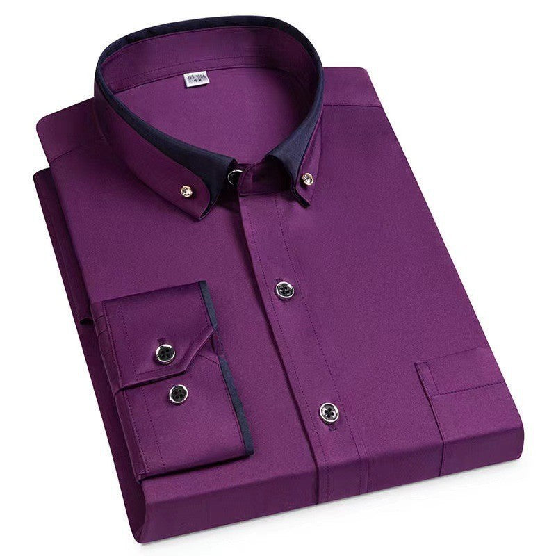 Chemise homme à manches longues stretch