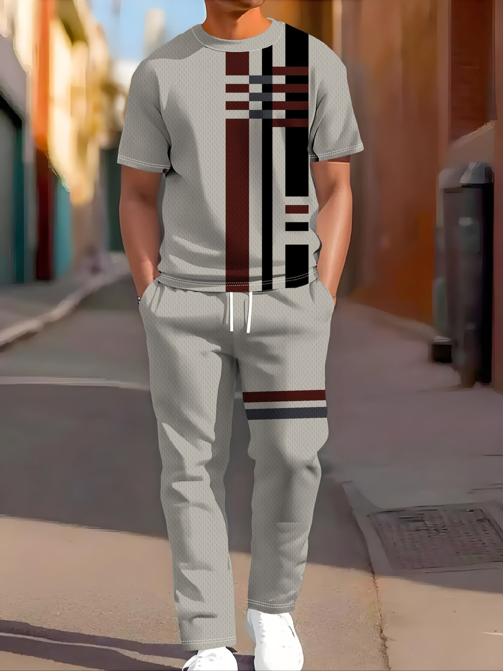 Ensemble deux pièces imprimé pour homme