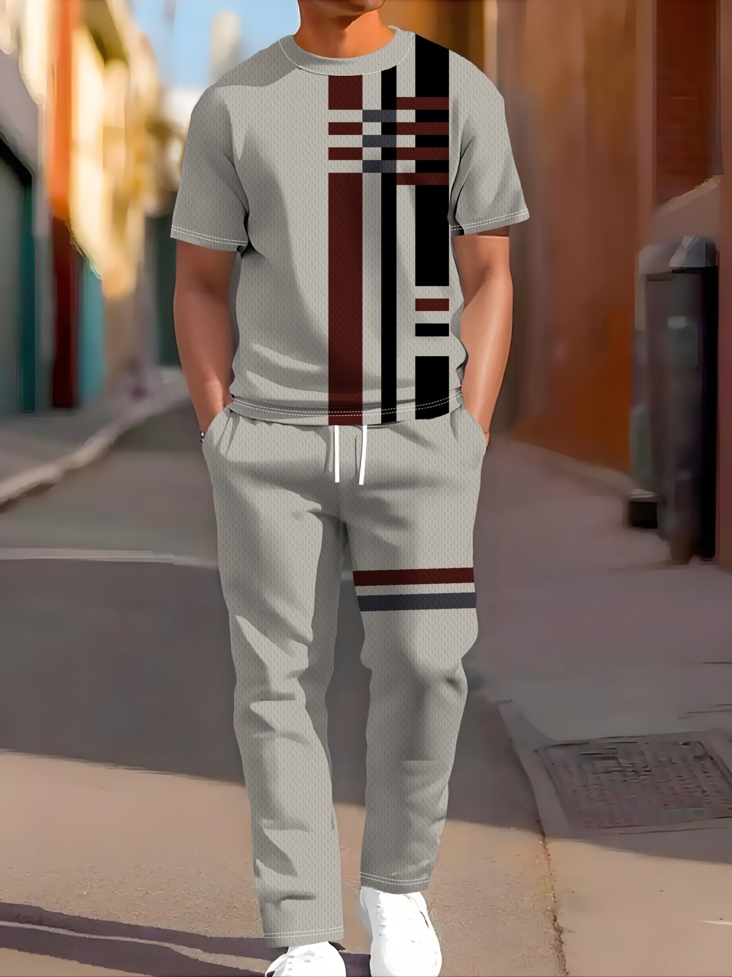 Ensemble deux pièces imprimé pour homme
