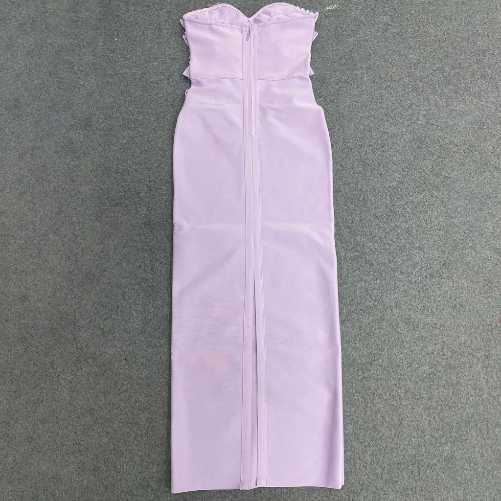 Robe de soirée sexy à jupe longue plissée en dentelle