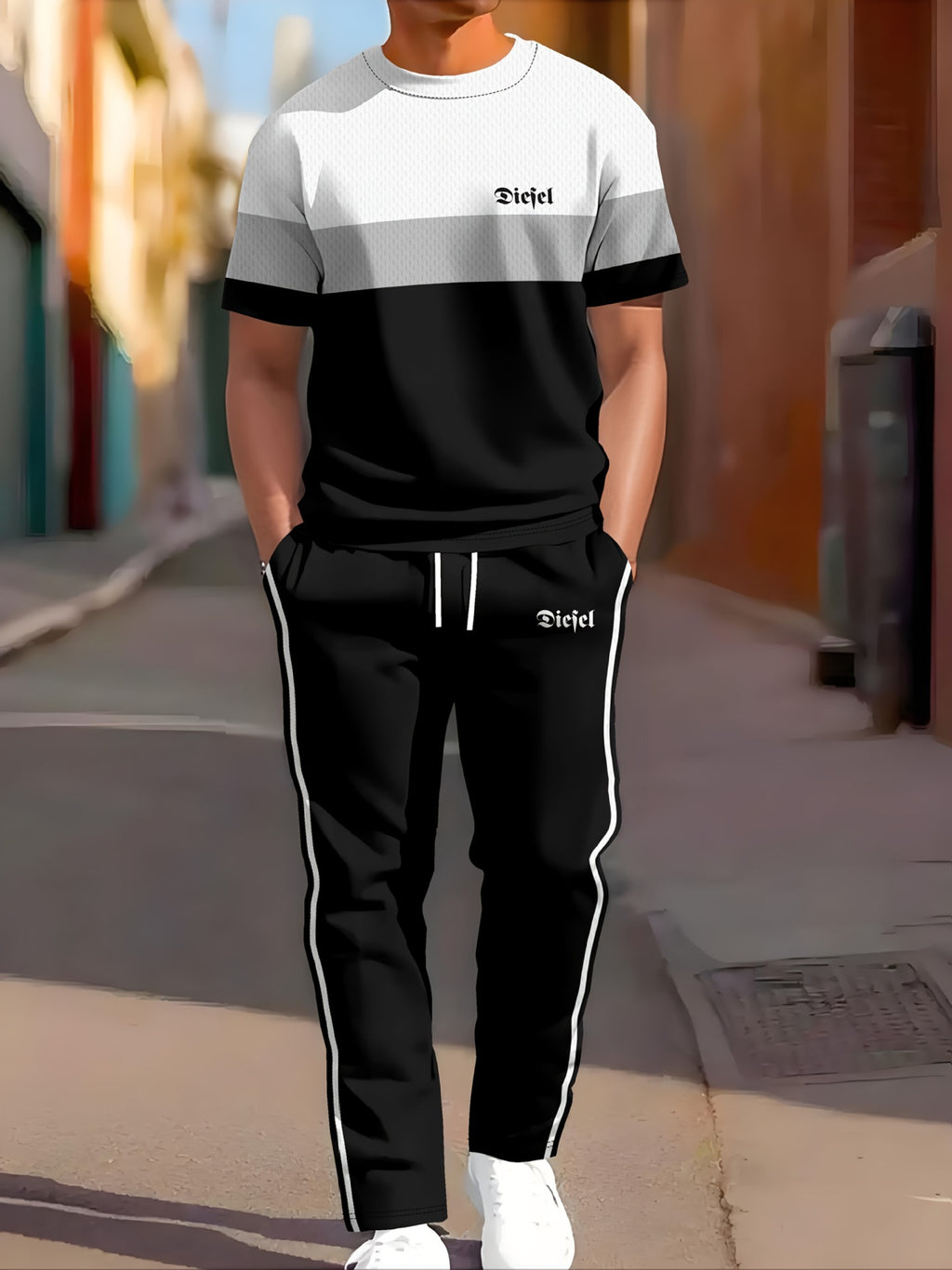Ensemble deux pièces imprimé pour homme