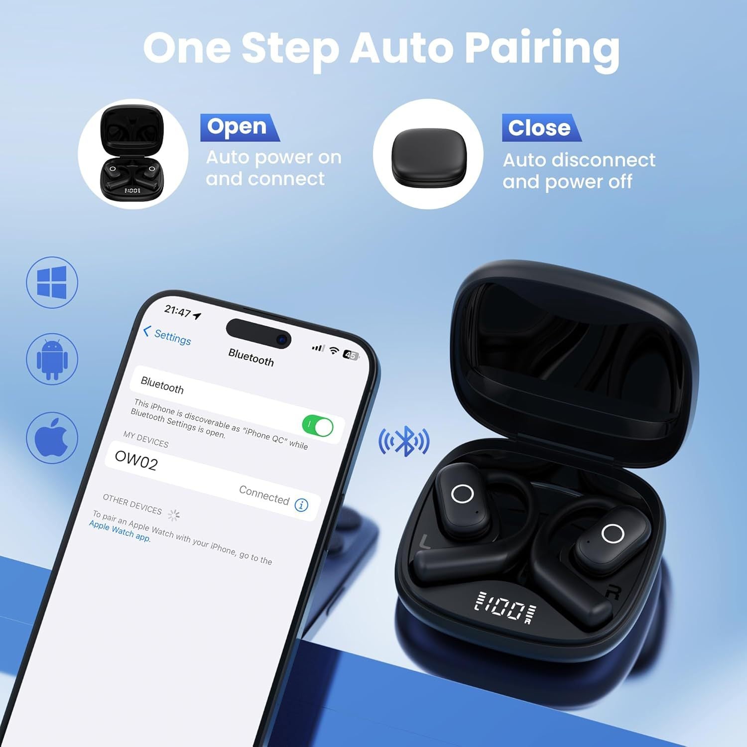 Écouteurs Bluetooth sans fil Yiwante Factory Private Model Ow02