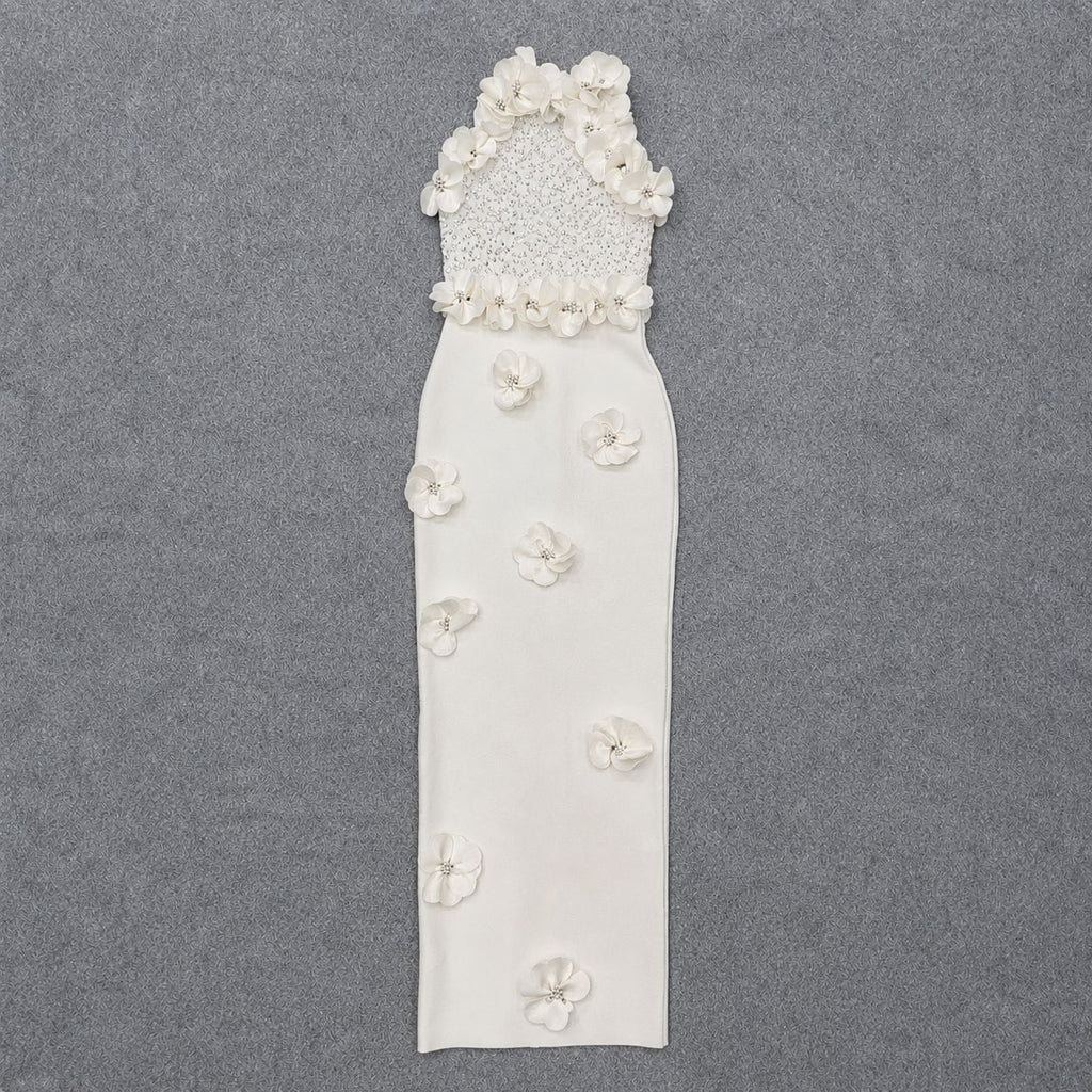 Robe de soirée longue moulante à sequins