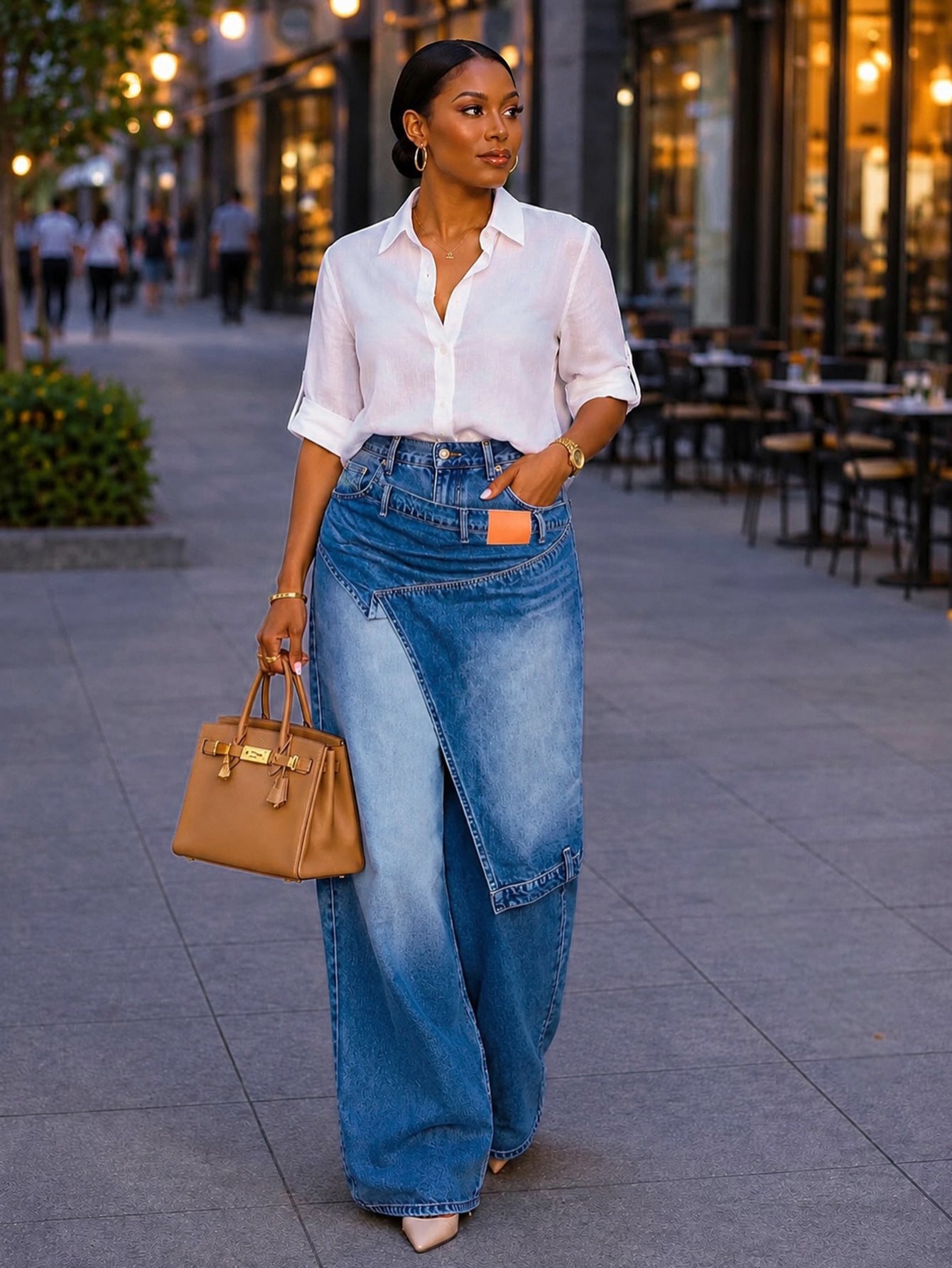 Pantalon en denim déstructuré