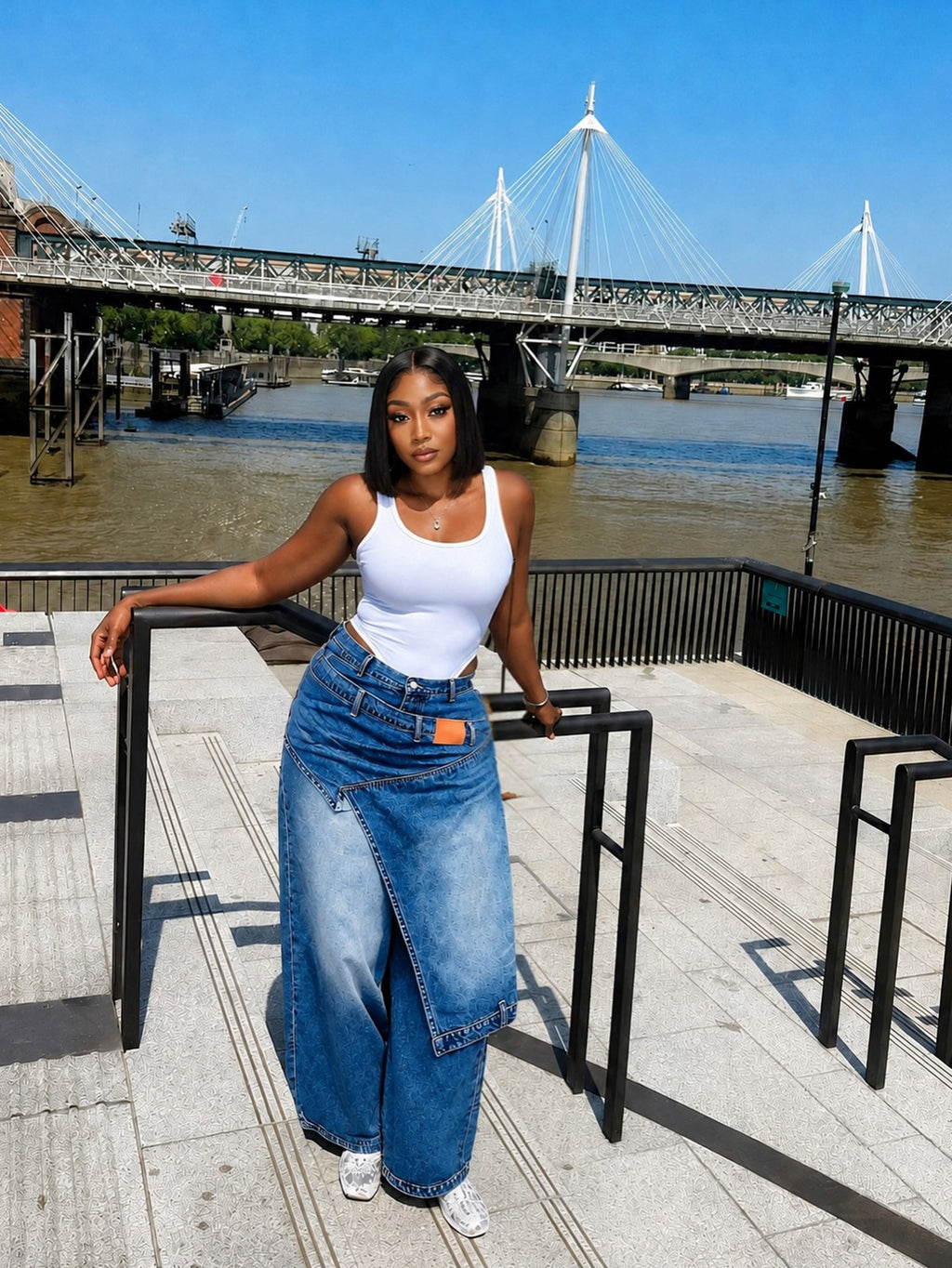 Pantalon en denim déstructuré