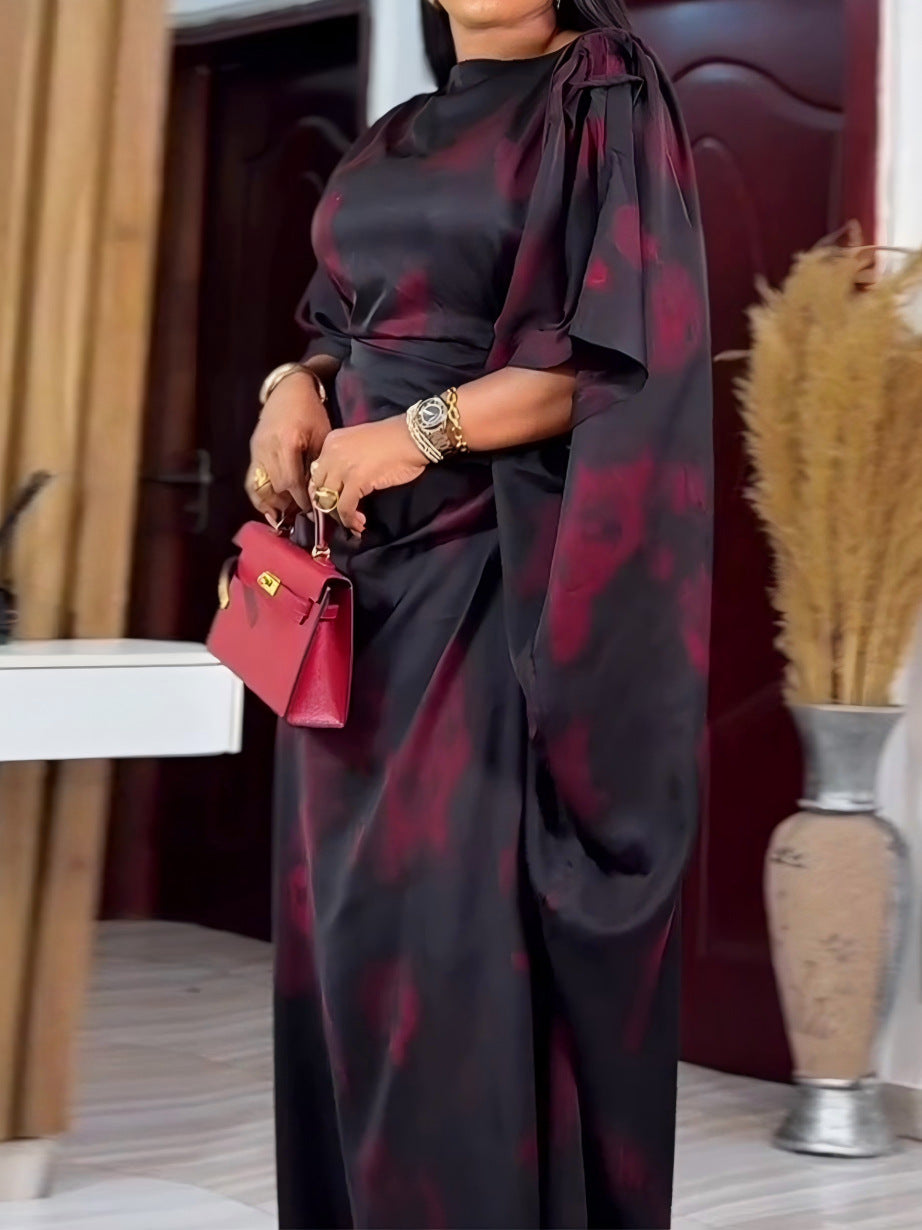 Robe longue africaine à manches chauve-souris