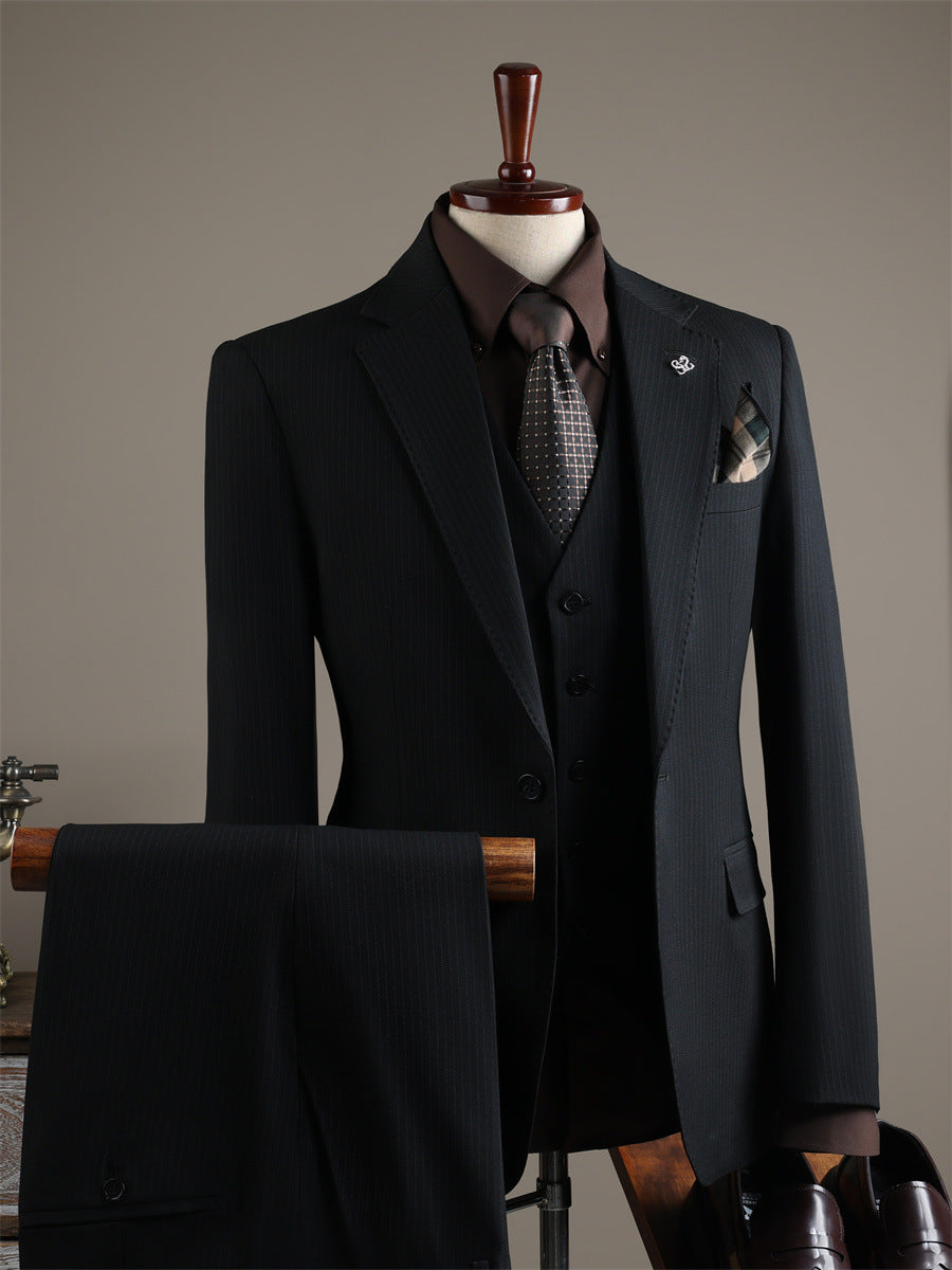 Costume rayé haut de gamme pour homme