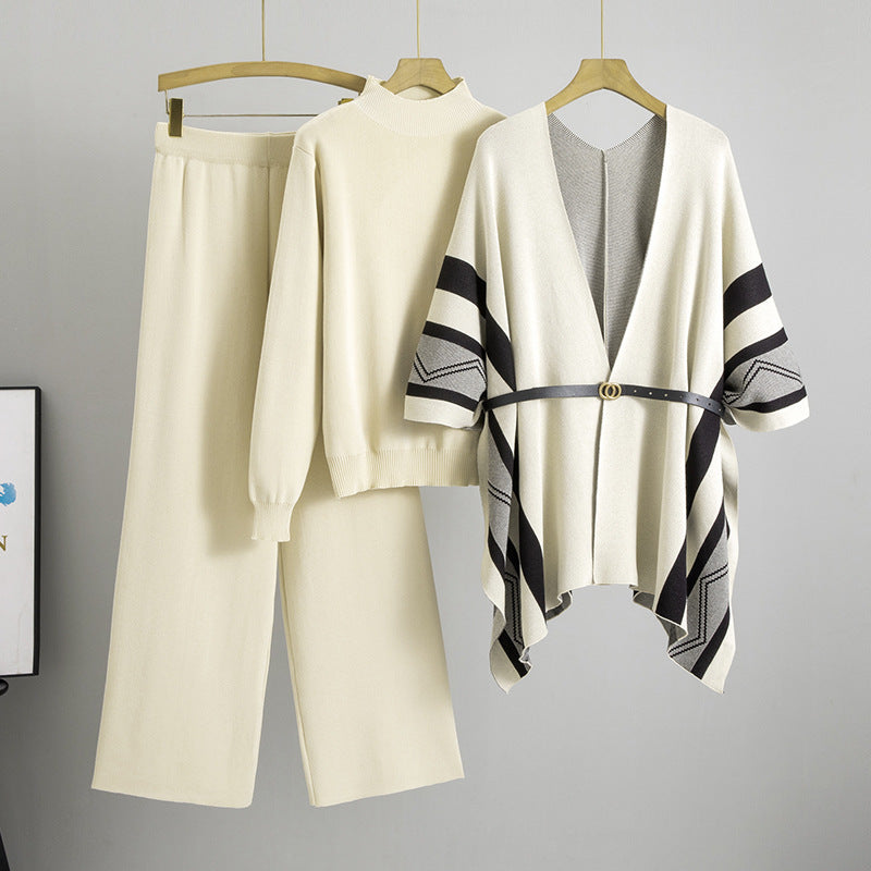 Ensemble trois pièces pour femme, style automne