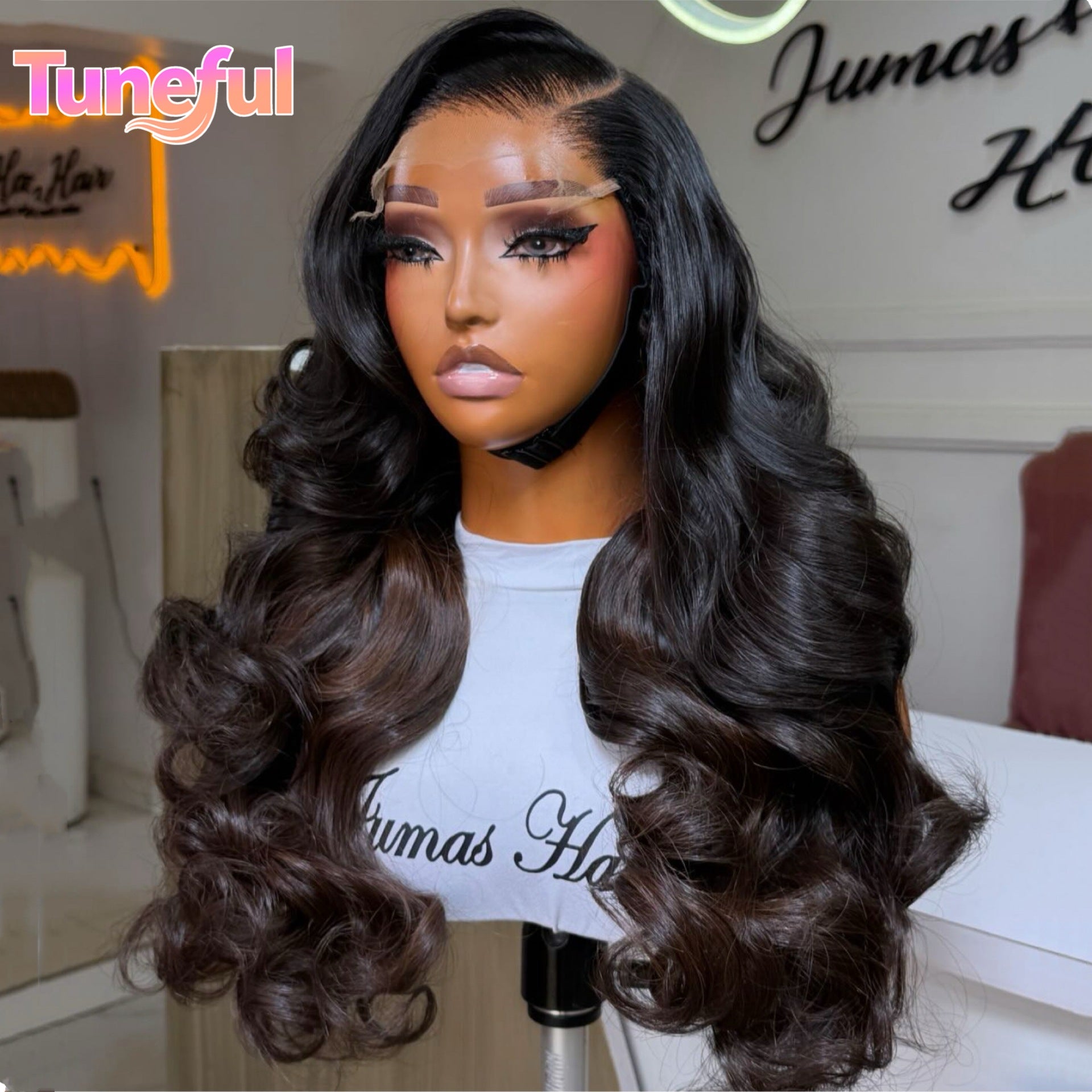 Cheveux ondulés naturels HD de donneuse