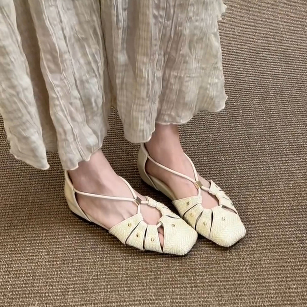 Chaussures Mary Jane à bout carré et rivets style français