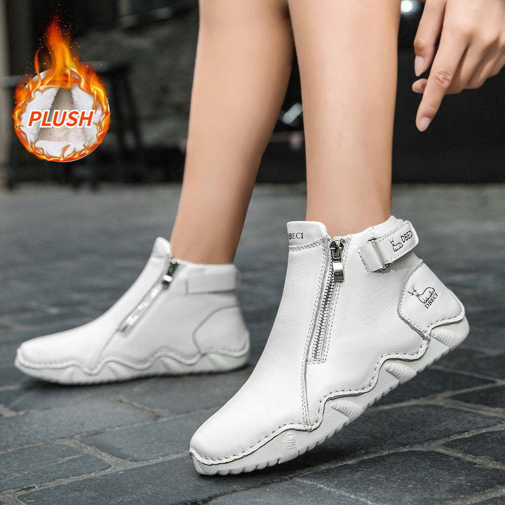 Bottes Martin chaudes et populaires pour femmes, en cuir véritable