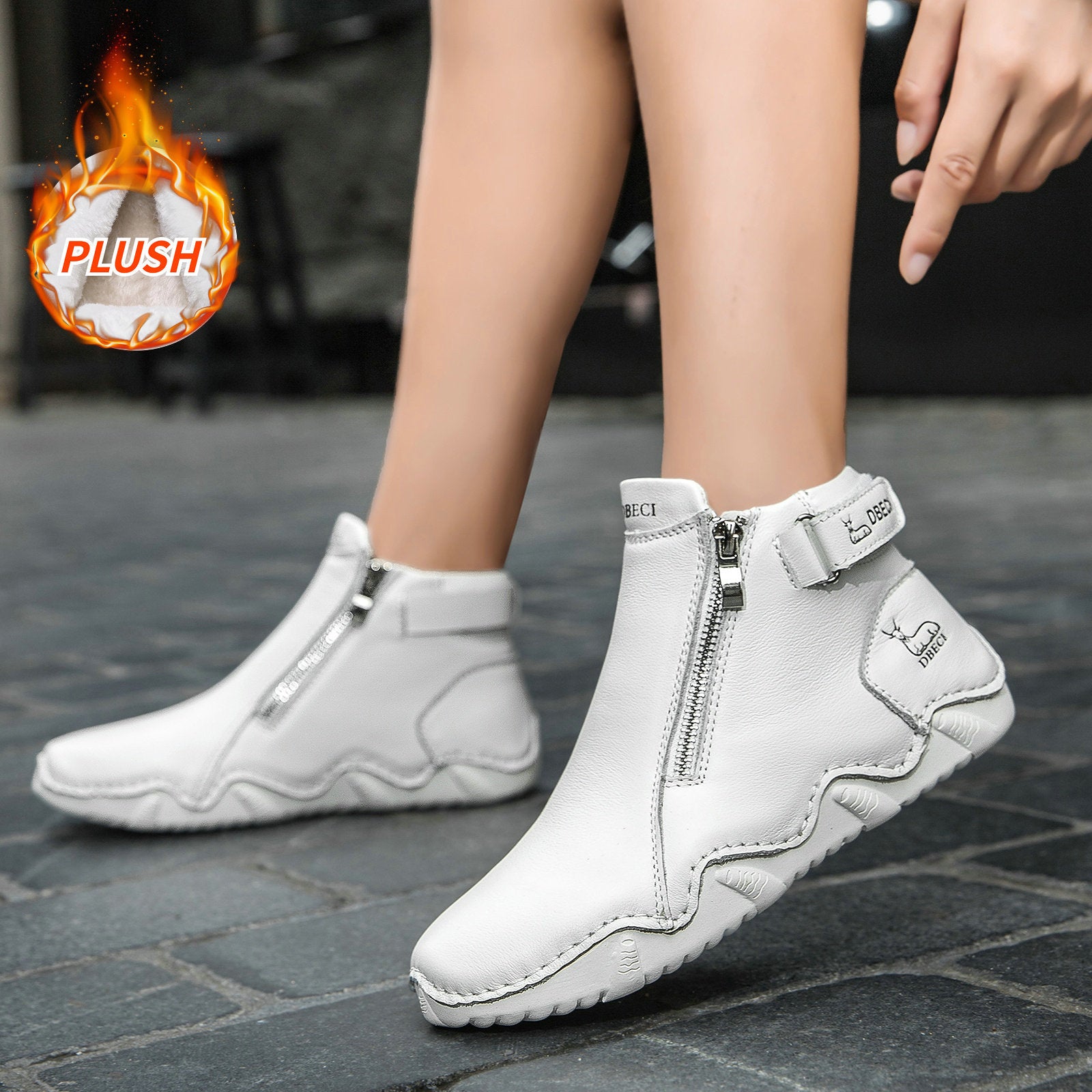 Bottes Martin chaudes et populaires pour femmes, en cuir véritable