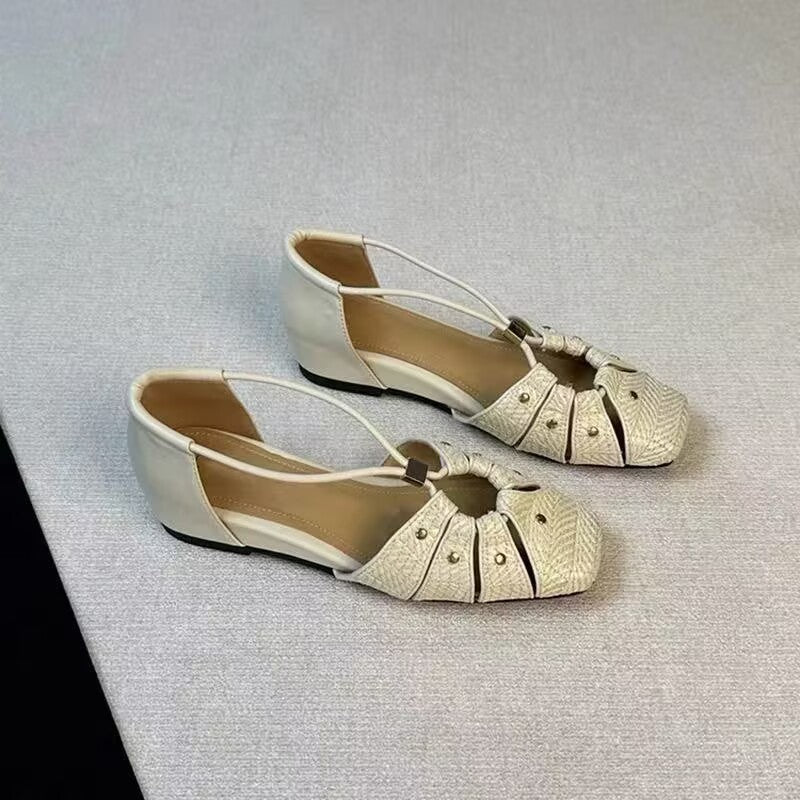 Chaussures Mary Jane à bout carré et rivets style français