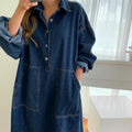 Robe de travail en denim style coréen
