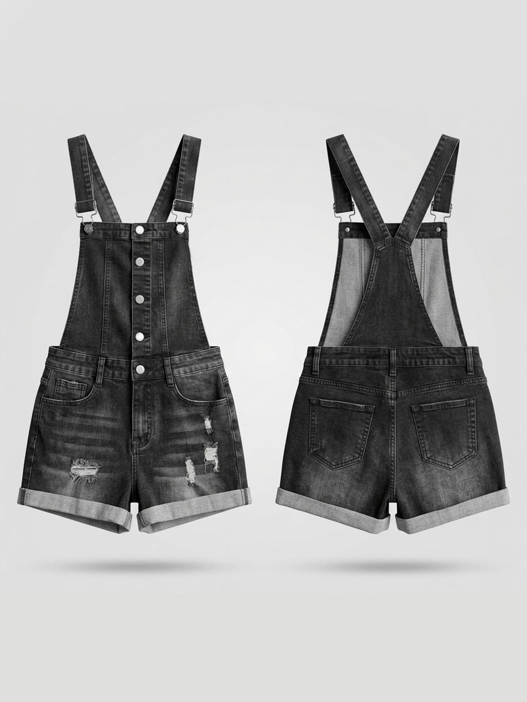 Salopettes en jean déchiré pour femme
