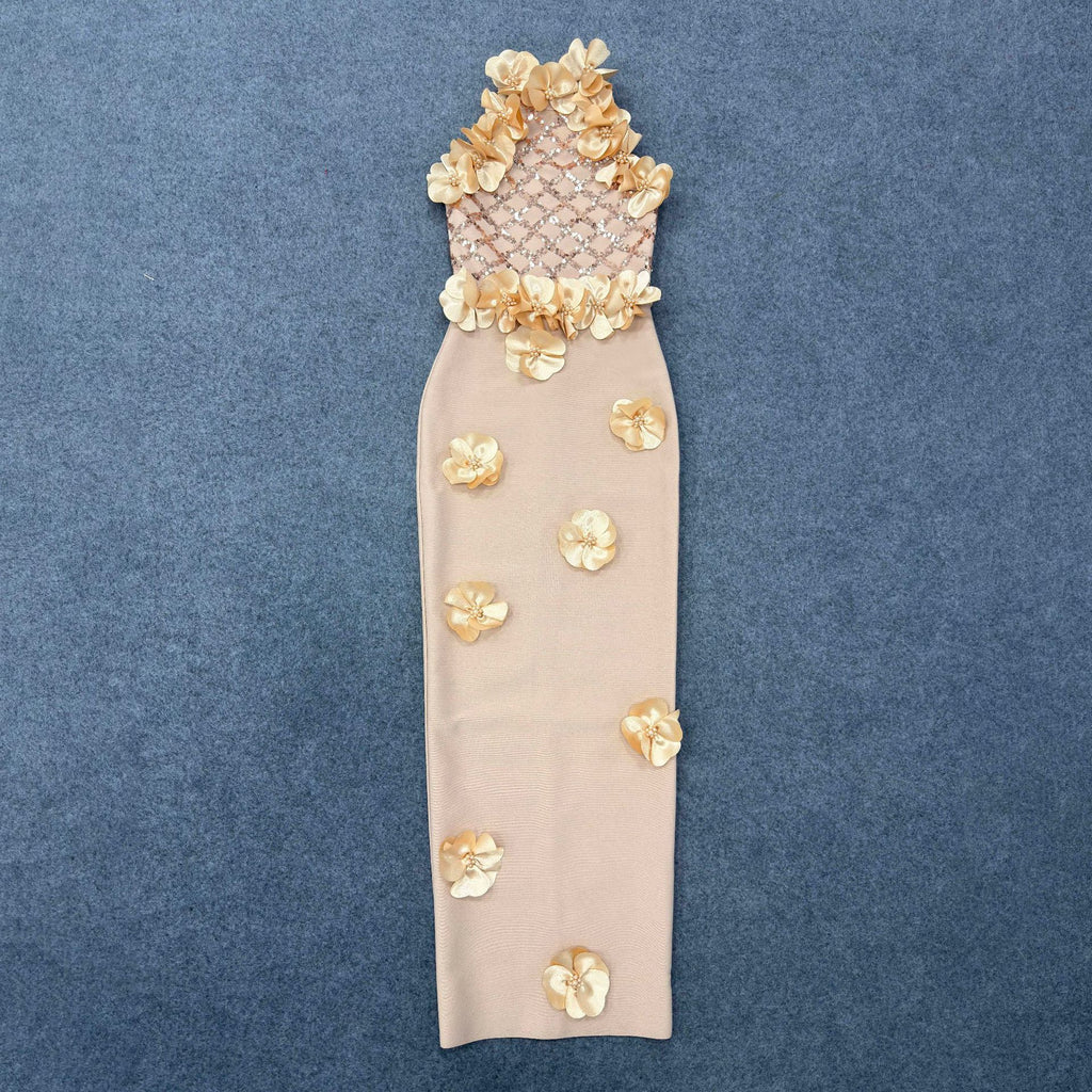 Robe de soirée longue moulante à sequins
