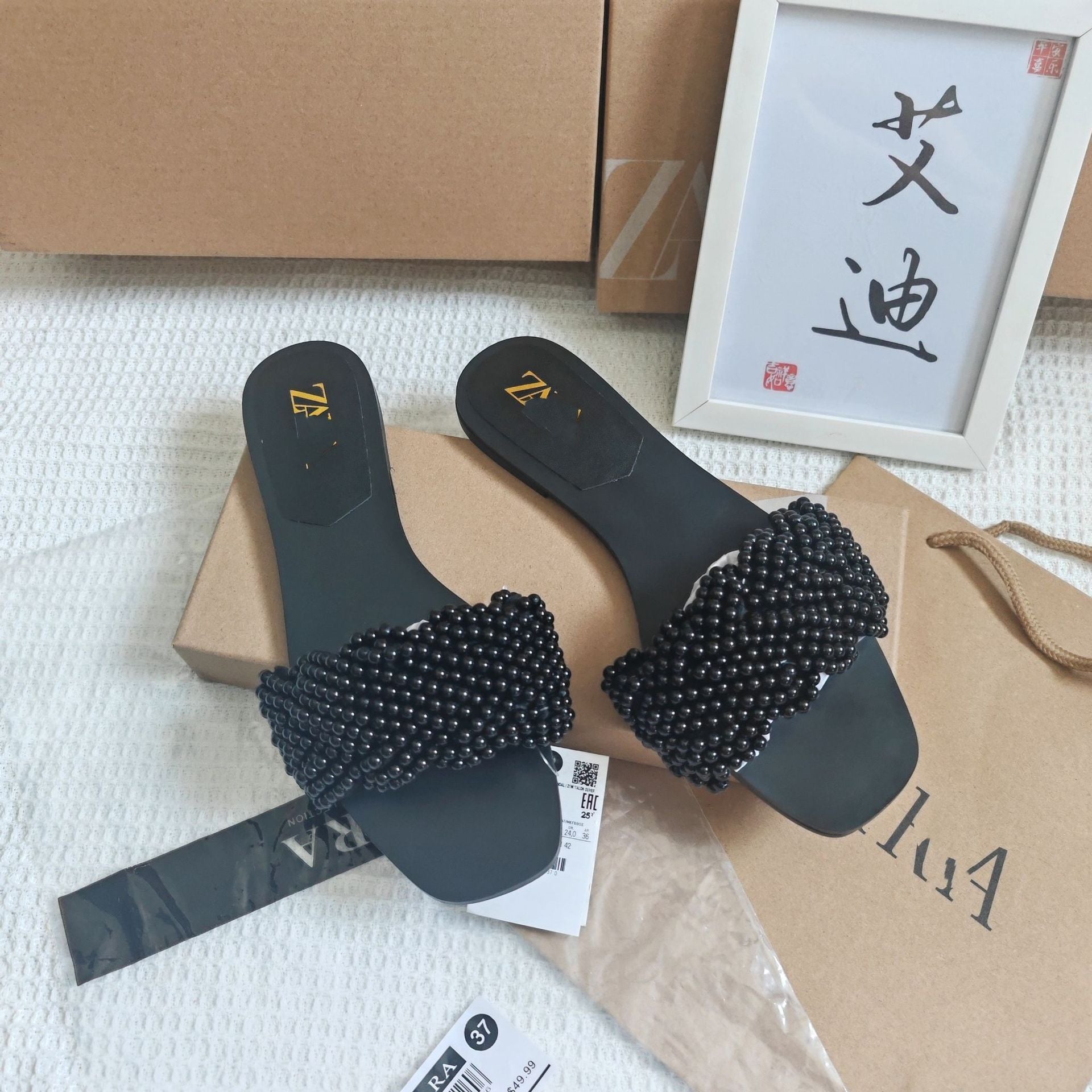 Sandales plates Za Original pour femmes