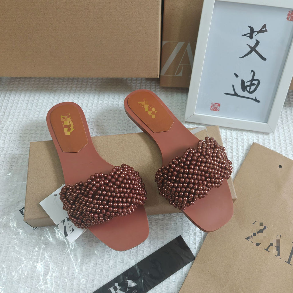Sandales plates Za Original pour femmes