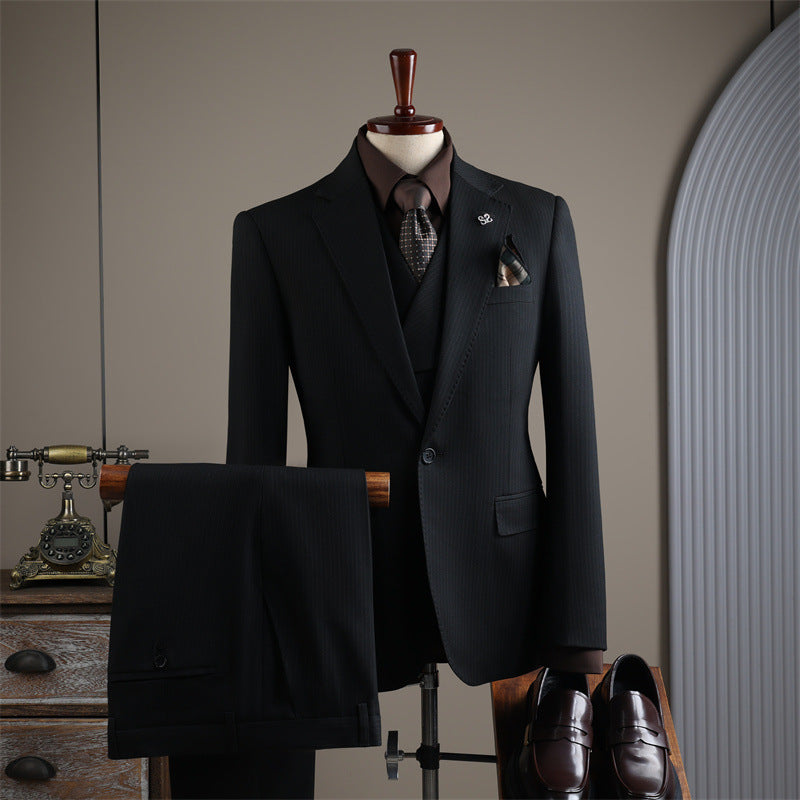 Costume rayé haut de gamme pour homme
