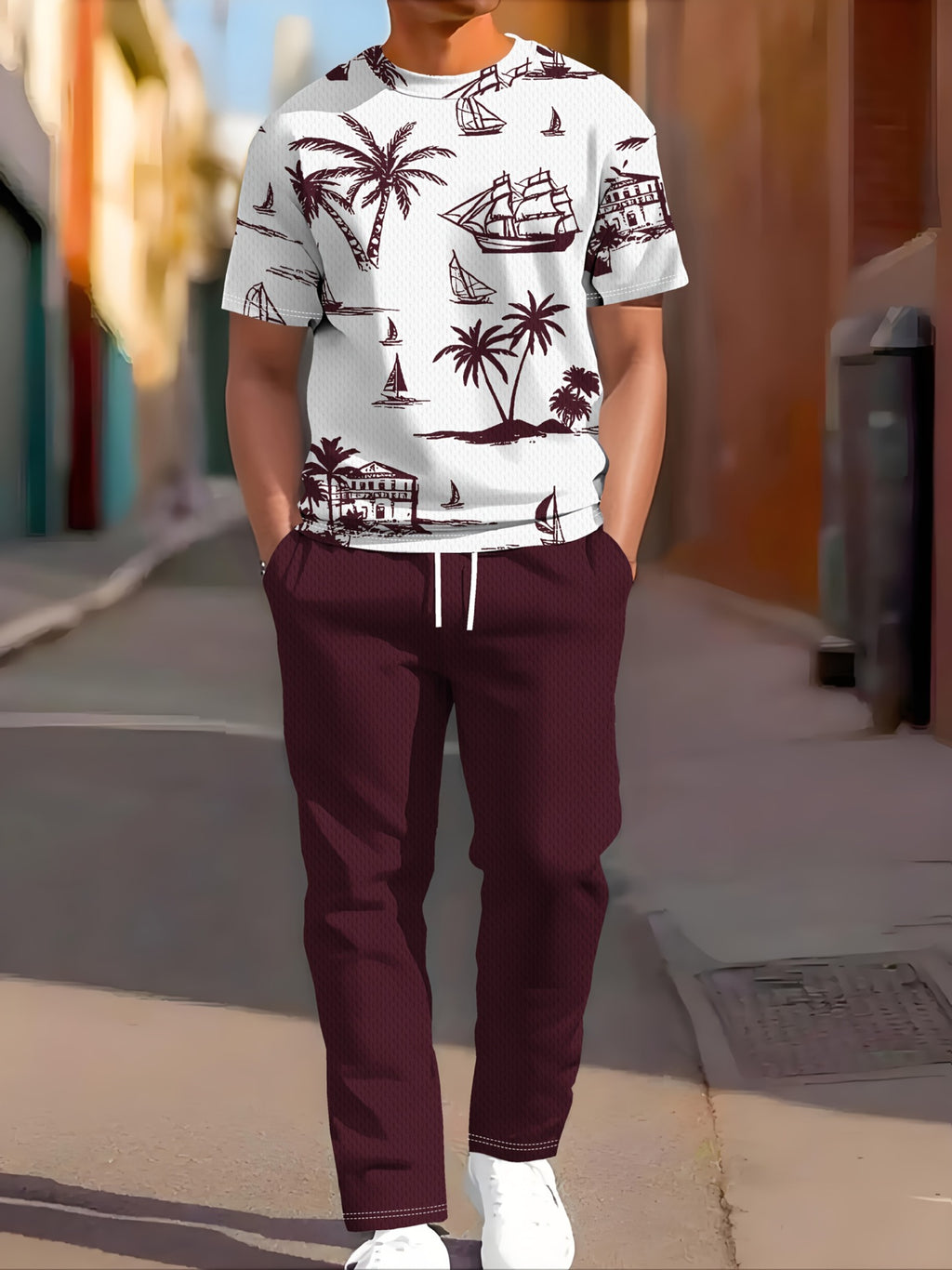 Ensemble deux pièces imprimé pour homme