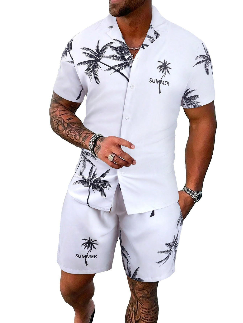 Ensemble homme TEMU Explosions : chemise hawaïenne