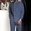 Ensemble chemise à col montant et pantalon long