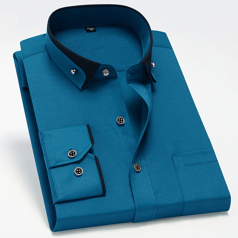 Chemise homme à manches longues stretch