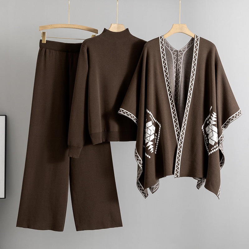 Ensemble trois pièces pour femme, style décontracté et ample