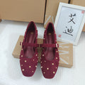 Chaussures Mary Jane à bout rond et petit talon plat